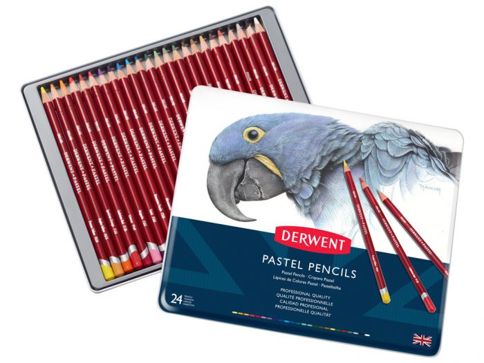 Pastel pencils Derwent in metal box - 1/3