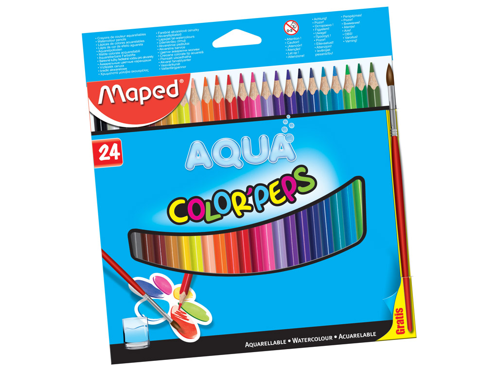 Akvarellpliiats Maped ColorPeps 24tk + pintsel