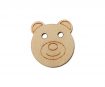 Wooden button teddy 25x22mm