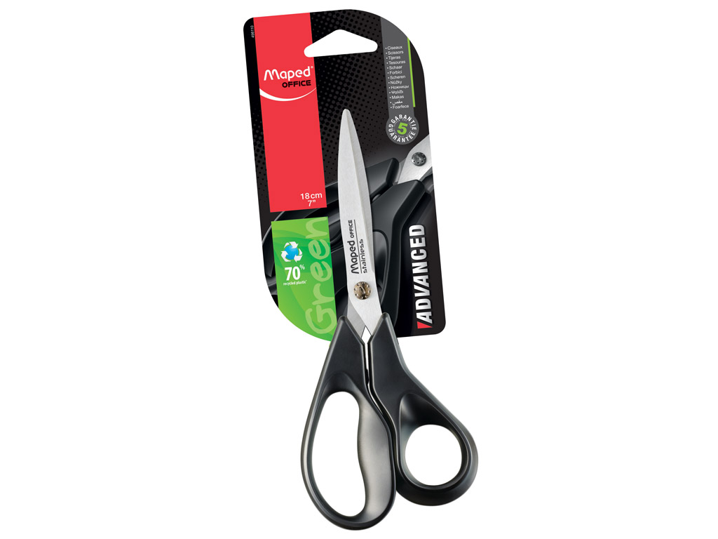 Scissors Acvanced Green 18cm blister