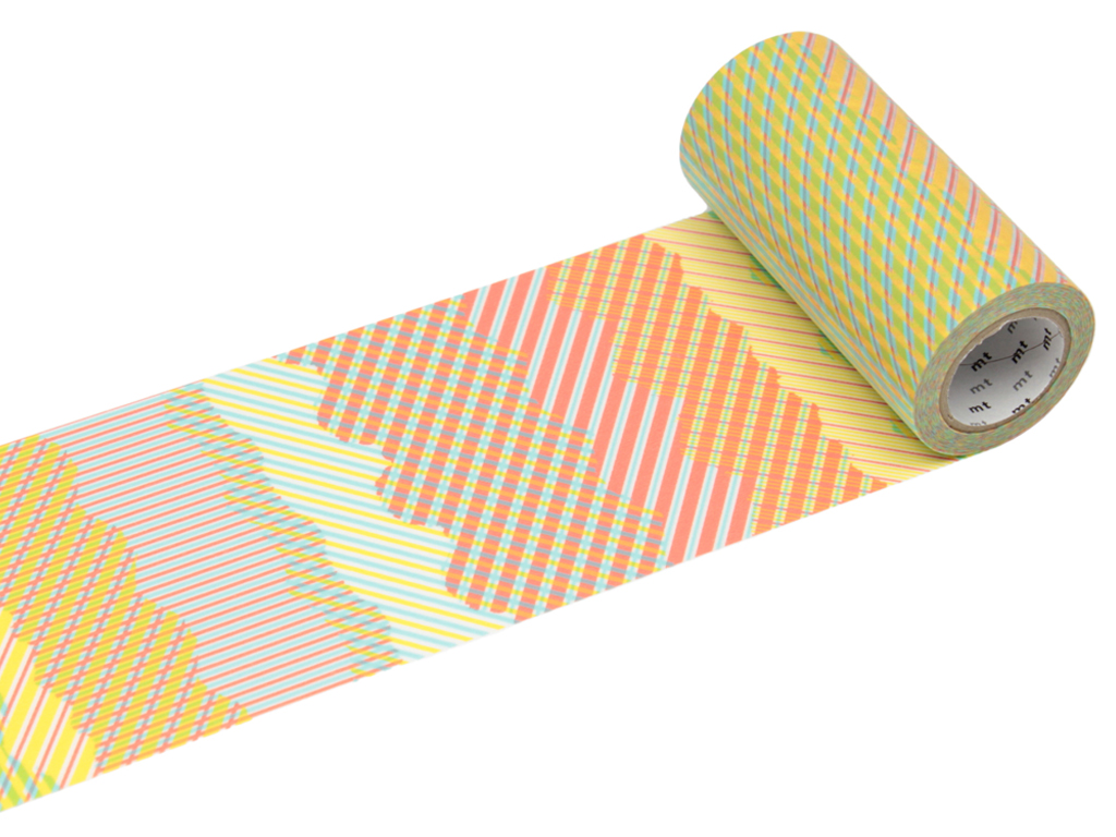 Washi dekoratyvi lipni juostelė mt casa 100mmx10m stripe-checked red