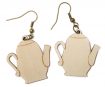 Wooden earrings teapot 31x31mm