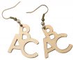 Wooden earrings ABC 31x28mm