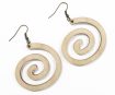 Wooden earrings worm 45x45mm