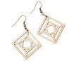 Wooden earrings square 36x38mm
