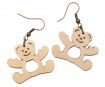 Wooden earrings teddy 25x30mm