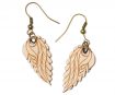 Wooden earrings leaves 30x16mm