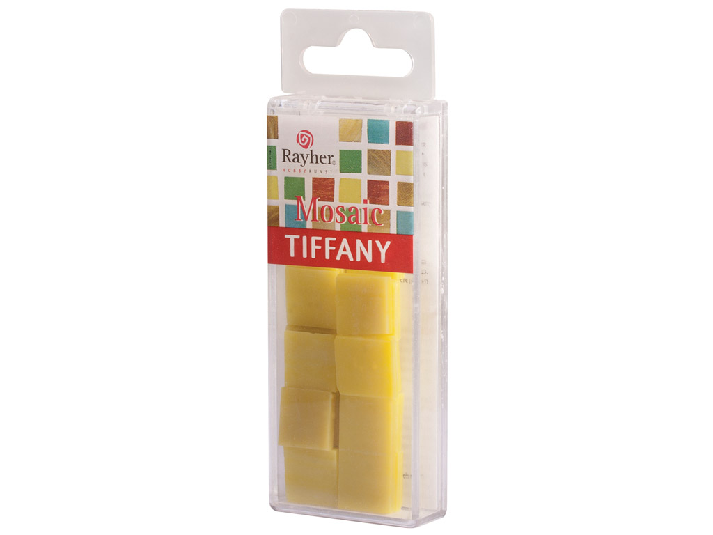 Mosaic stones Rayher Tiffany 1.5x1.5cm ~24pcs/40g marbled yellow