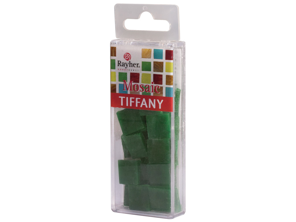 Mosaic stones Rayher Tiffany 1.5x1.5cm ~24pcs/40g marbled green
