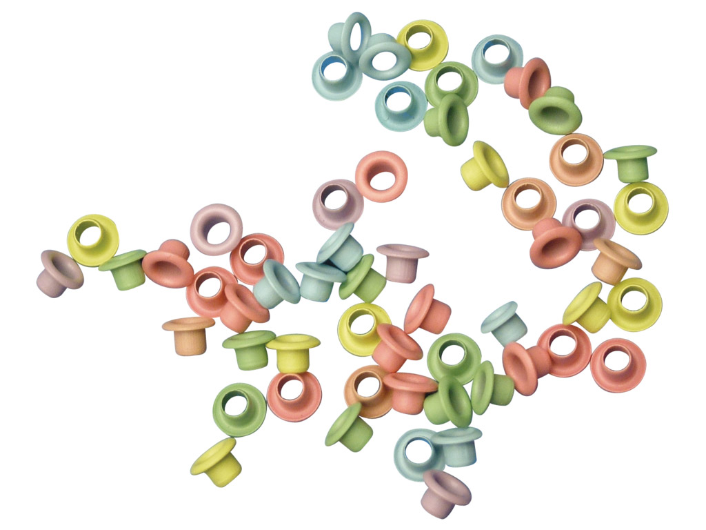 Eyelets Rayher round d=3mm 100pcs pastel mix