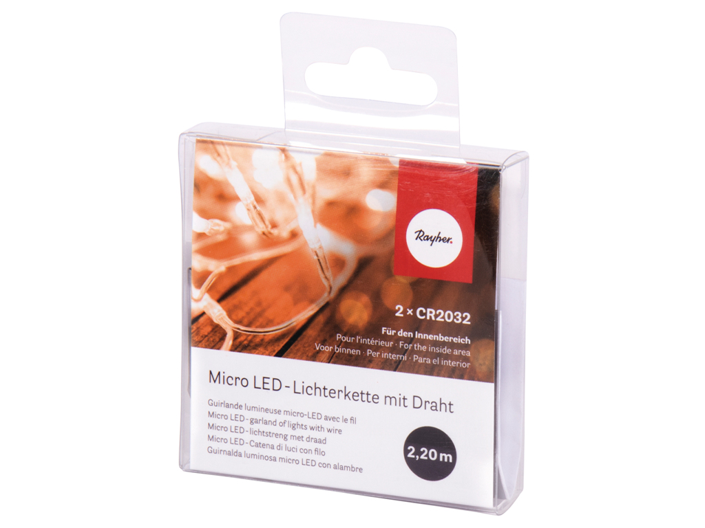 Valguskett Rayher LED 20 soe valge 220cm läbipaistev juhe