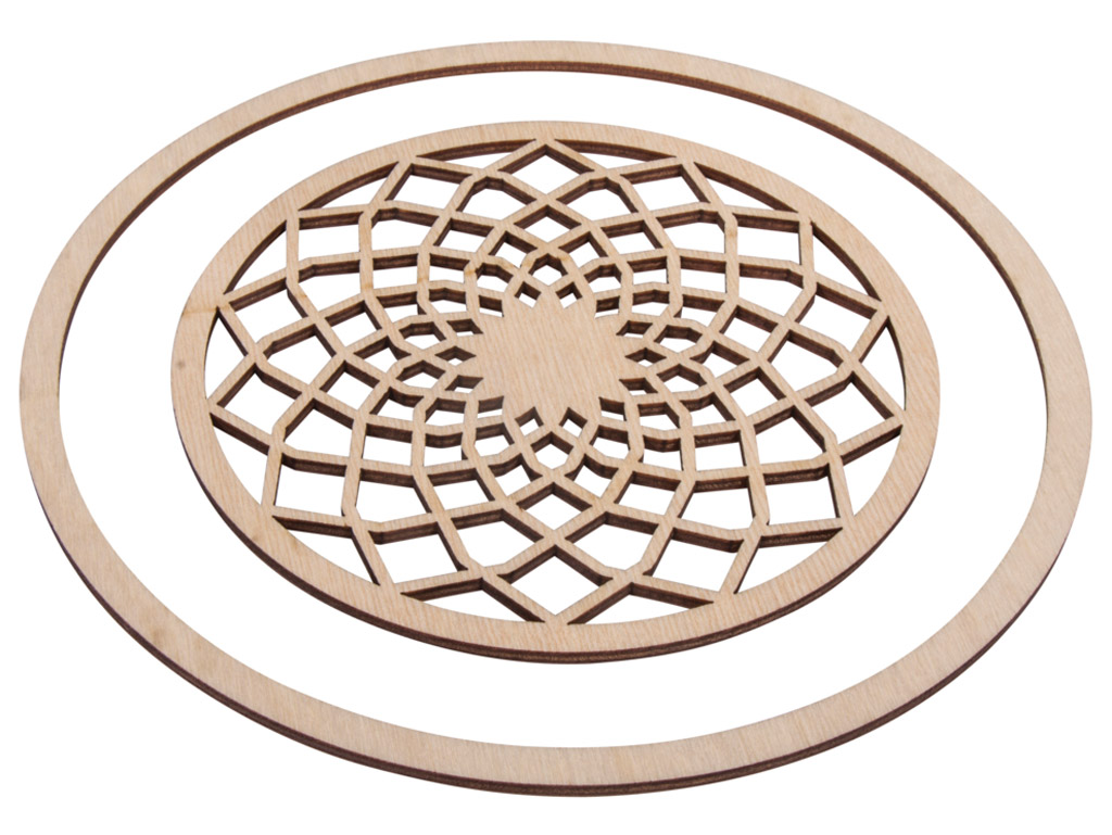 Wooden dreamcatcher filigree Rayher d=13cm+ring 18cm