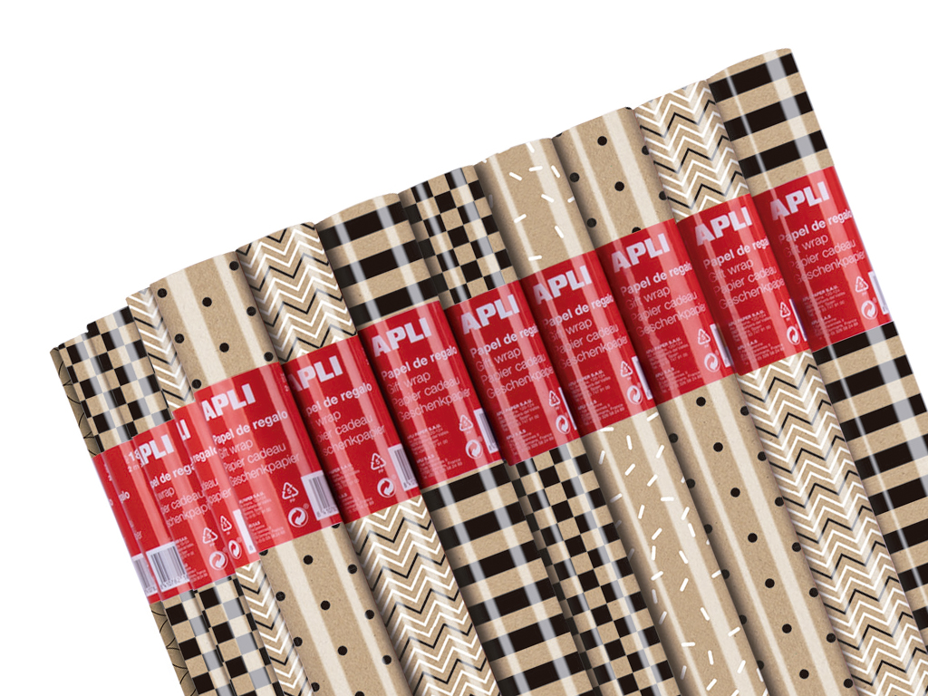 Raamatupaber Apli Kraft Black&White 0.7x2m assortii