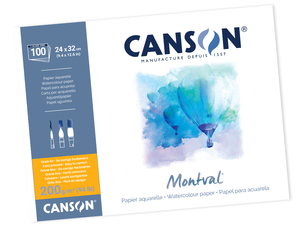 Akvarelinio popieriaus sąsiuvinis Montval 24x32/200g 100 lapų