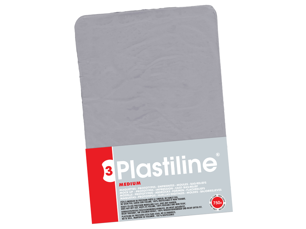 Skulptori plastiliin Plastiline keskmine (55) 750g light grey