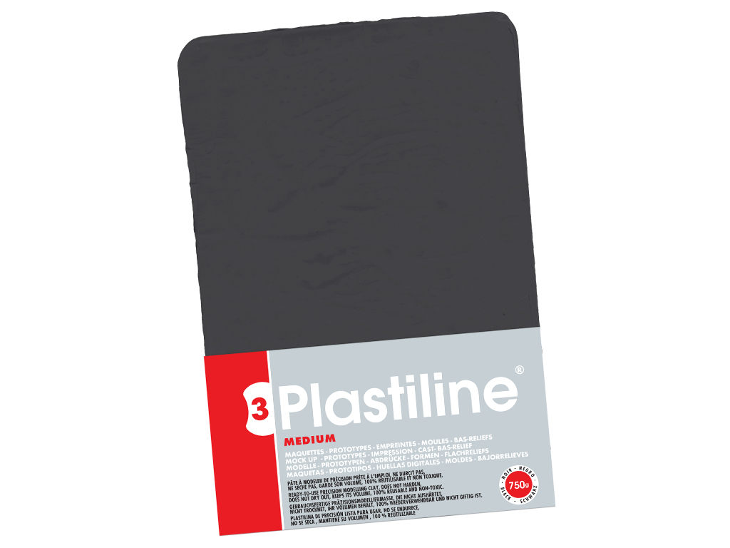 Skulptori plastiliin Plastiline keskmine (55) 750g black