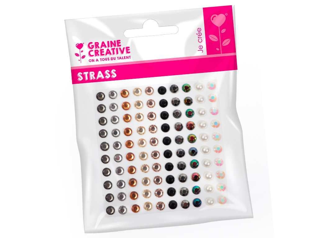 Karoliuko puselė Graine Creative iš plastiko lipnios 5mm 100vnt. metalinis