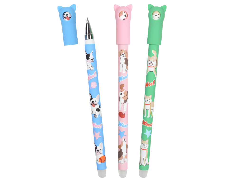Gel pen erasable M&G Puppy 0.5 blue assorted
