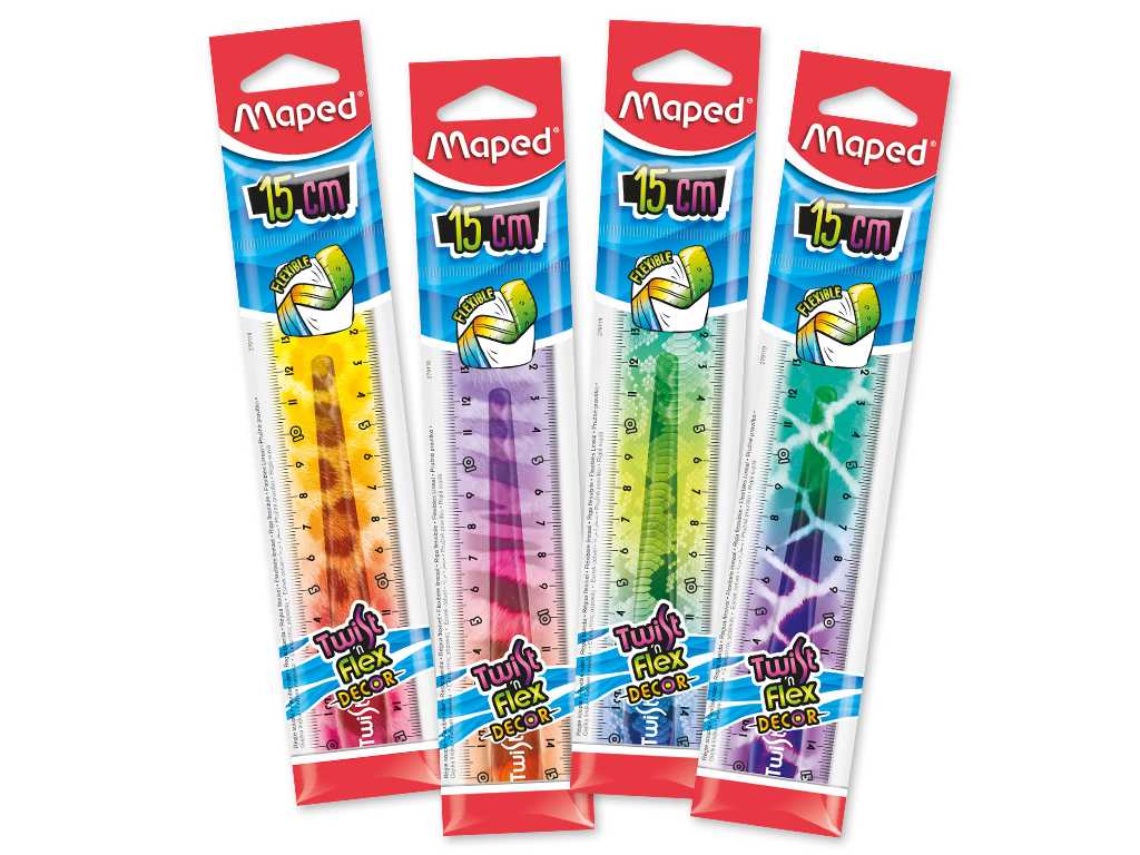Lineāls Maped 15cm Twist'n Flex Decor Animal blisterī