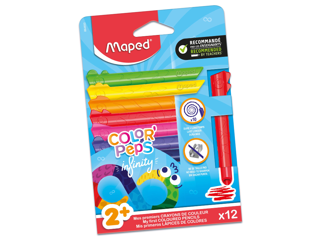 Värvipliiats Maped ColorPeps Infinity Early Age Jumbo 12tk