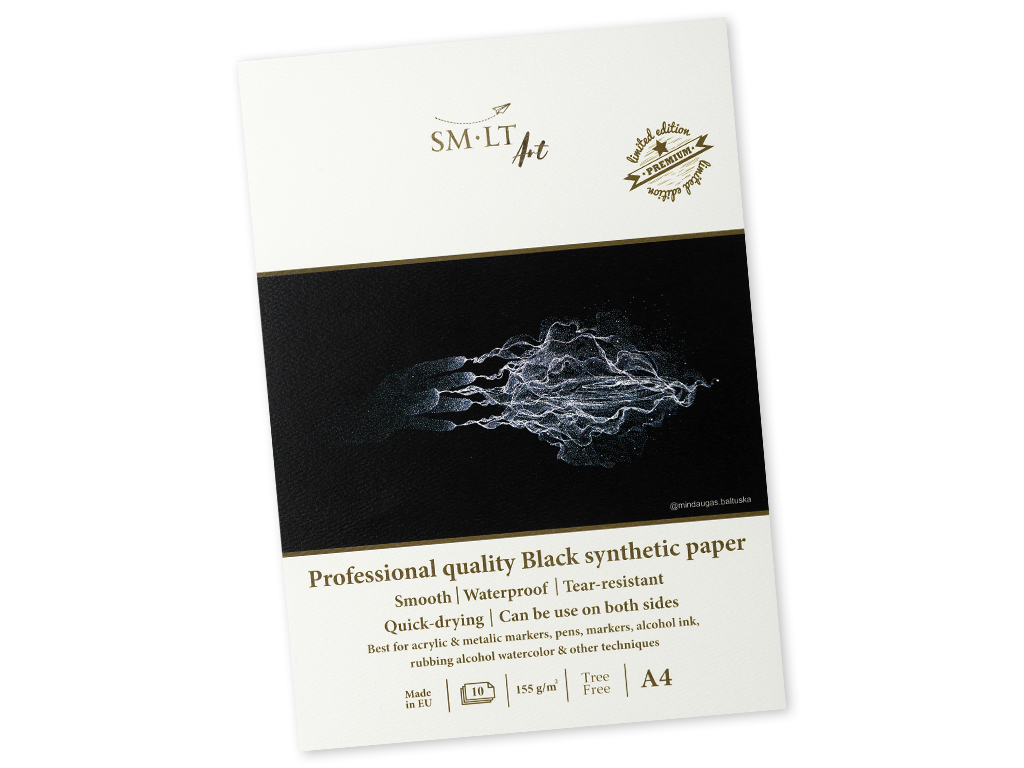 Synthetic paper pad Smlt Art Pro Yupo A4/155g 10 sheets black
