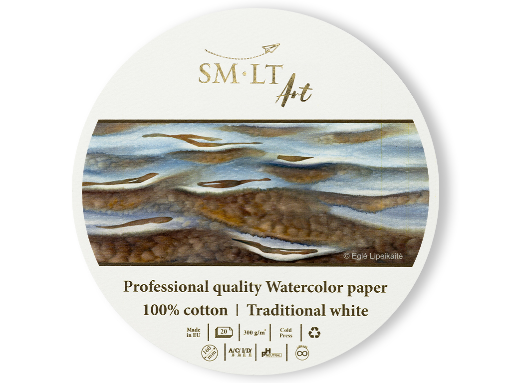 Watercolour pad Smlt Art Pro round d=16cm/300g 20 sheets cold pressed