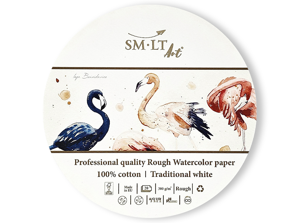 Watercolour pad Smlt Art Pro round d=16cm/300g 20 sheets rough grain