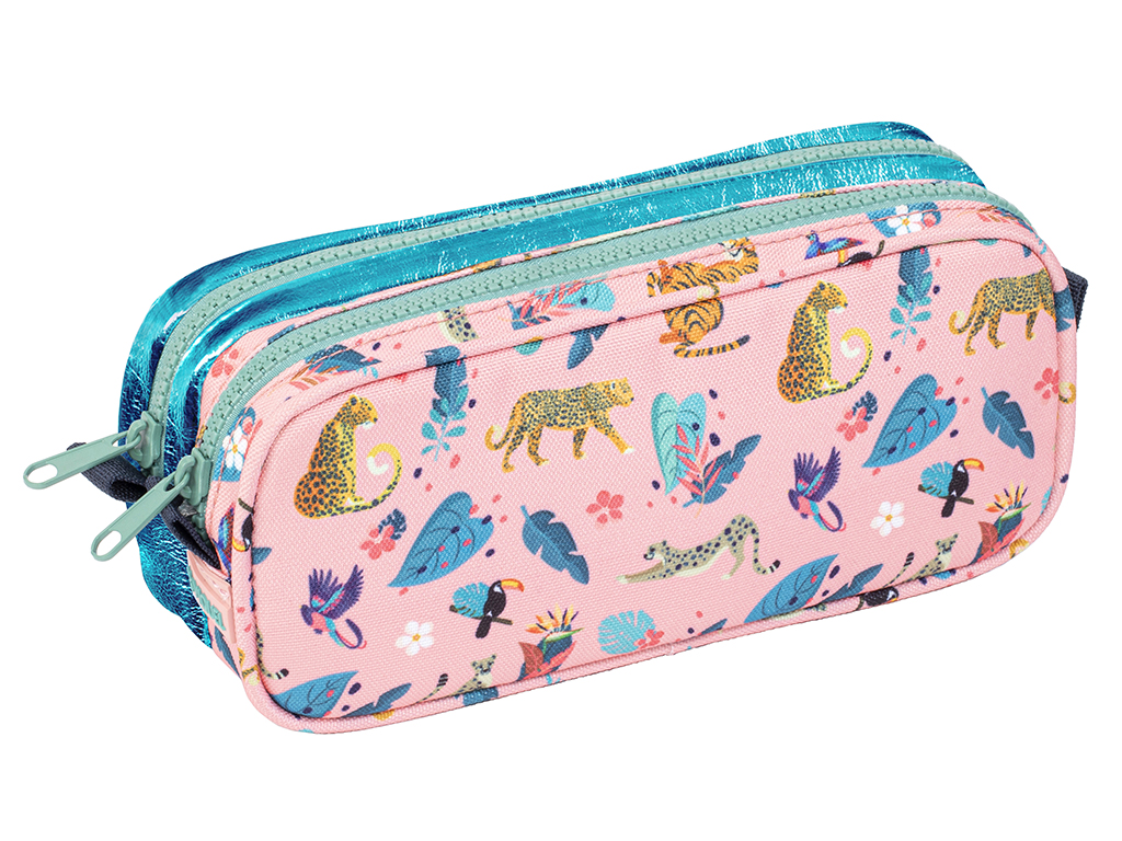 Pencil case Viquel square double zip Exotic