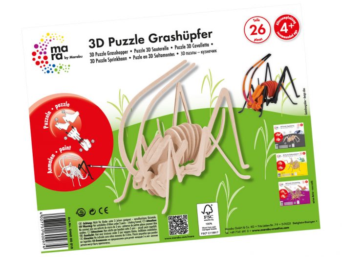 Wooden 3D puzzle Marabu Kids insects - 1/3