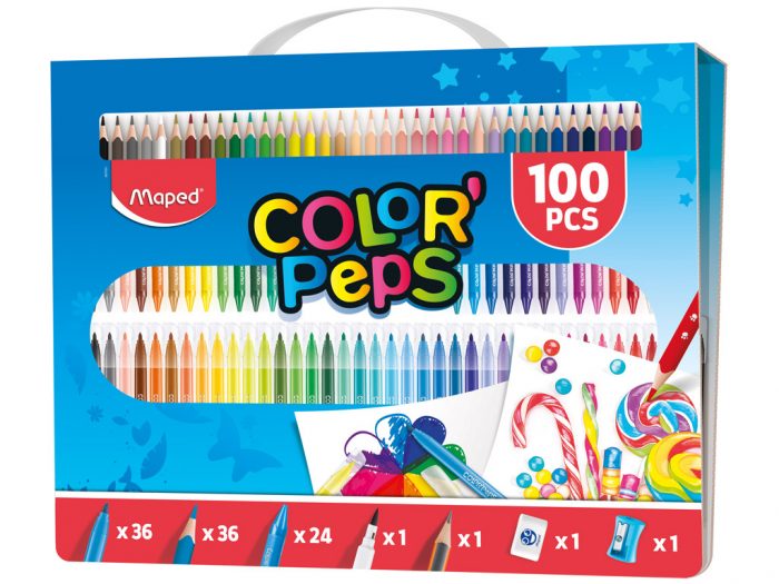 Zīmēšanas komplekts Maped Color’Peps 100gab. - 1/3