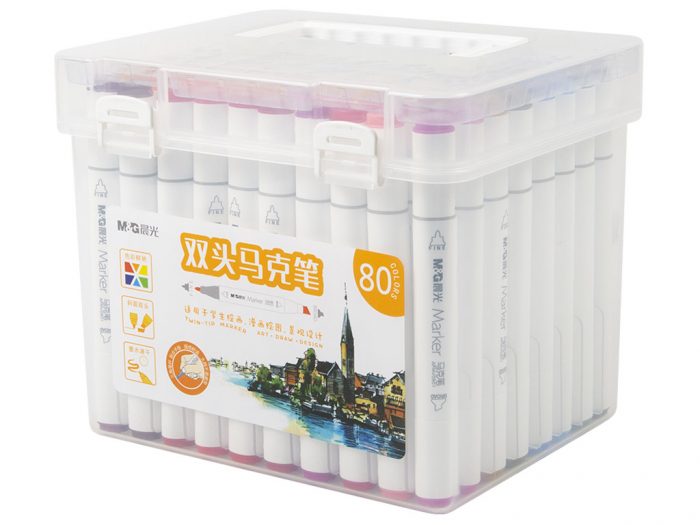 Alcohol based marker set M&G in plastic box - 1/2