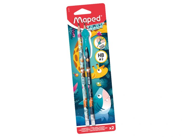 Graphite pencil woodfree Maped Jungle Fever triangluar+grip - 1/2