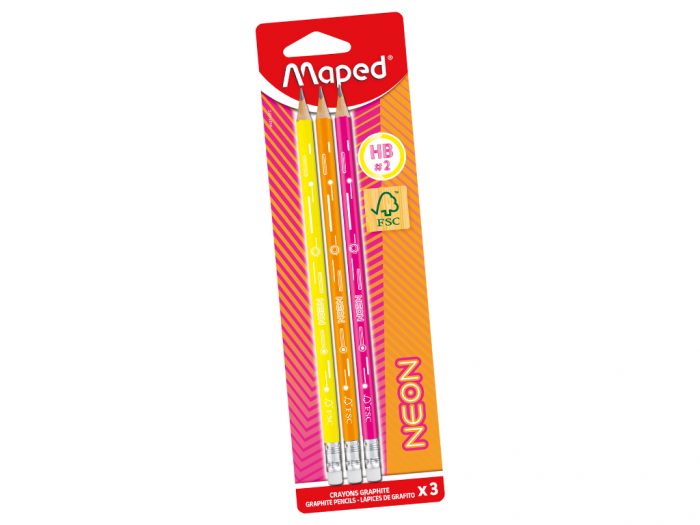 Graphite pencil Maped Black’Peps Neon with eraser