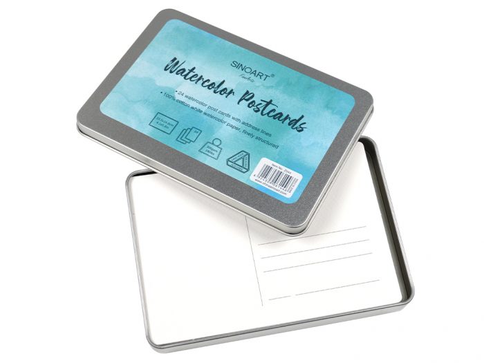 Postcard blank for watercolour Sinoart in tin box - 1/3